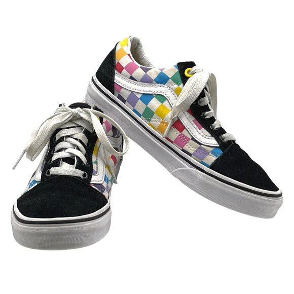 Vans Unisex Sneakers Off The Wall Rainbow Checkerboard Women's 6.5 Men's 5 - Picture 1 of 9
